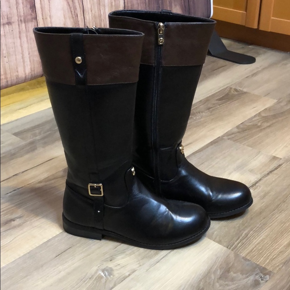 Michael Kors riding boots -black w/chocolate brown